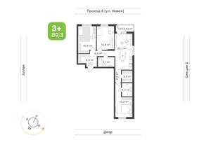 3-к квартира, вторичка, 89м2, 2/17 этаж