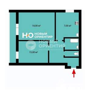 2-к квартира, вторичка, 49м2, 6/12 этаж