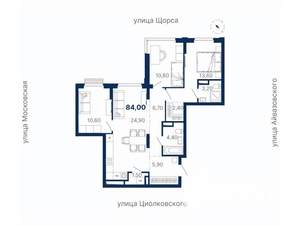 3-к квартира, вторичка, 84м2, 28/33 этаж