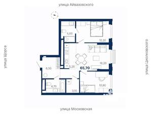 2-к квартира, вторичка, 66м2, 17/29 этаж
