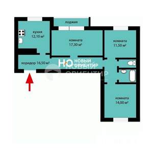 3-к квартира, вторичка, 76м2, 10/10 этаж