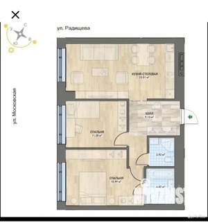 3-к квартира, вторичка, 67м2, 24/27 этаж