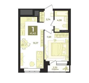 1-к квартира, вторичка, 41м2, 5/23 этаж