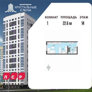 Студия квартира, вторичка, 23м2, 14/25 этаж