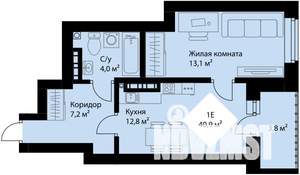 1-к квартира, вторичка, 39м2, 14/25 этаж