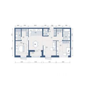 3-к квартира, строящийся дом, 89м2, 6/10 этаж