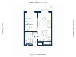 1-к квартира, вторичка, 47м2, 10/29 этаж