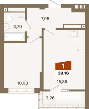 1-к квартира, вторичка, 39м2, 20/23 этаж