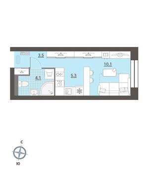 Студия квартира, вторичка, 23м2, 3/32 этаж