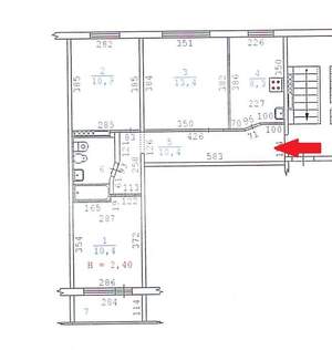 3-к квартира, вторичка, 58м2, 8/9 этаж