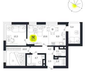 3-к квартира, вторичка, 58м2, 15/27 этаж