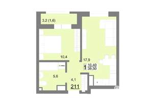 1-к квартира, вторичка, 40м2, 25/26 этаж