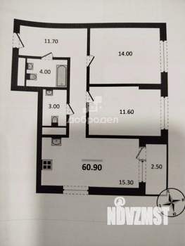 2-к квартира, вторичка, 61м2, 5/21 этаж