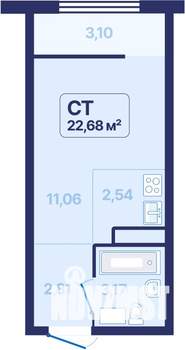 Студия квартира, вторичка, 23м2, 17/27 этаж