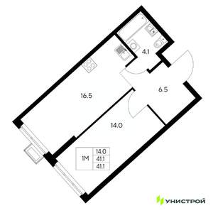 1-к квартира, вторичка, 41м2, 4/31 этаж