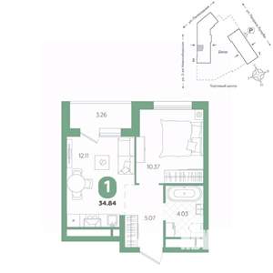 1-к квартира, вторичка, 35м2, 5/24 этаж