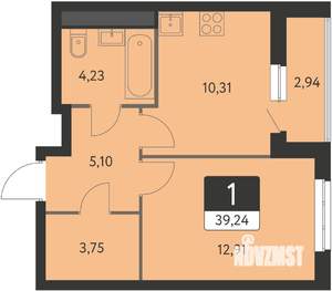 1-к квартира, вторичка, 38м2, 20/31 этаж
