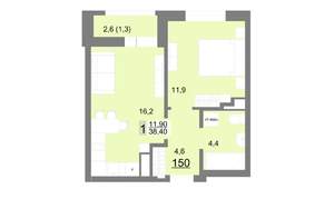 1-к квартира, вторичка, 38м2, 18/26 этаж
