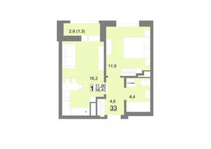1-к квартира, вторичка, 38м2, 5/26 этаж