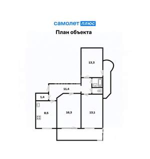 3-к квартира, вторичка, 68м2, 7/10 этаж