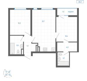 2-к квартира, вторичка, 65м2, 28/32 этаж