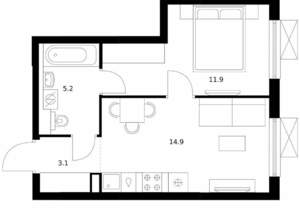 1-к квартира, вторичка, 35м2, 15/29 этаж