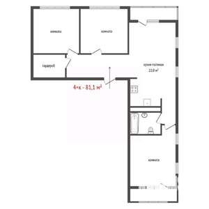 3-к квартира, вторичка, 81м2, 3/12 этаж