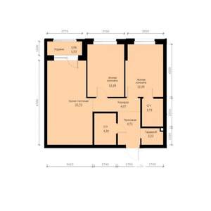 2-к квартира, строящийся дом, 68м2, 24/31 этаж