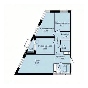 3-к квартира, строящийся дом, 76м2, 3/30 этаж