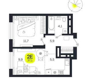 2-к квартира, вторичка, 37м2, 18/27 этаж