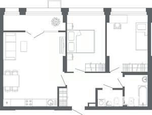 2-к квартира, вторичка, 75м2, 6/24 этаж