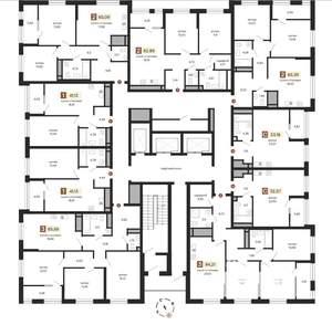 2-к квартира, строящийся дом, 65м2, 2/25 этаж