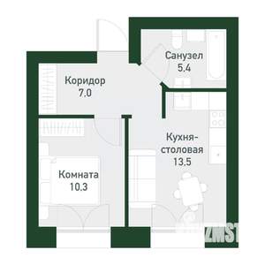 1-к квартира, вторичка, 37м2, 2/4 этаж