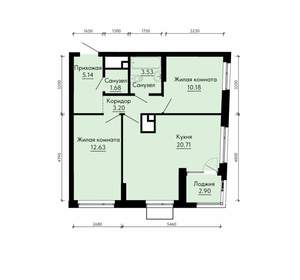 2-к квартира, вторичка, 59м2, 23/30 этаж