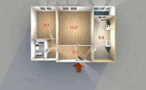 2-к квартира, вторичка, 44м2, 2/2 этаж