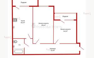 2-к квартира, вторичка, 66м2, 9/23 этаж