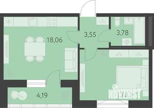 1-к квартира, вторичка, 41м2, 12/25 этаж
