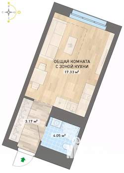 Студия квартира, вторичка, 27м2, 25/26 этаж