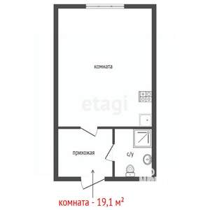 Студия квартира, вторичка, 20м2, 1/5 этаж
