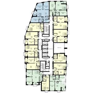 2-к квартира, строящийся дом, 54м2, 4/31 этаж