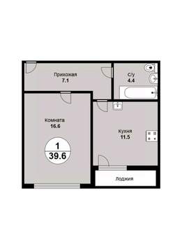 1-к квартира, вторичка, 40м2, 8/13 этаж