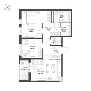 2-к квартира, вторичка, 69м2, 8/11 этаж