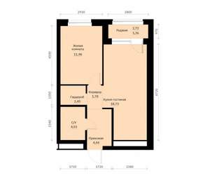 1-к квартира, вторичка, 45м2, 2/30 этаж