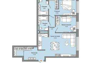 2-к квартира, вторичка, 79м2, 1/7 этаж