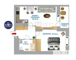 1-к квартира, вторичка, 41м2, 24/26 этаж