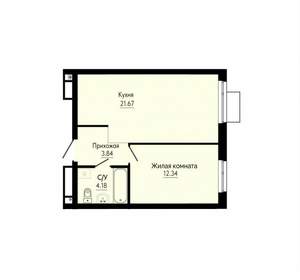 1-к квартира, вторичка, 42м2, 14/30 этаж