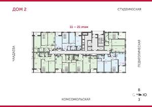 2-к квартира, вторичка, 71м2, 16/25 этаж