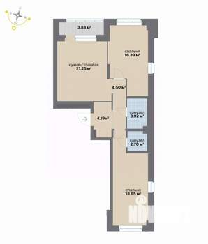 2-к квартира, вторичка, 76м2, 15/17 этаж