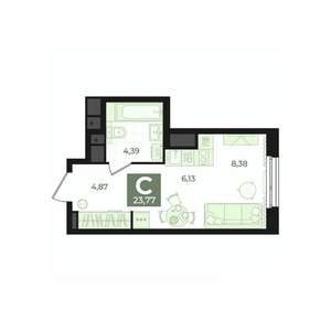Студия квартира, вторичка, 24м2, 16/31 этаж