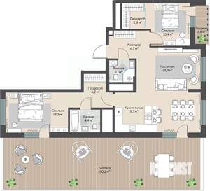 3-к квартира, вторичка, 99м2, 14/22 этаж